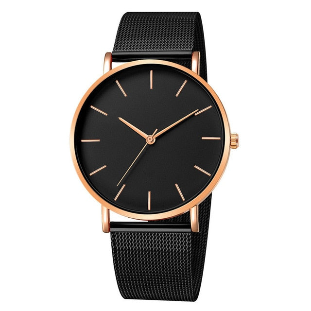 Simplicity Modern Quartz Watch Women Mesh Stainless Steel Bracelet